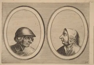 "Schonckje Wel-bedrocht" and "Pronckje Heel-volmaeckt", by Lucas van Doetechum, ink, 1564