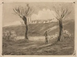 Setting Sun, by Camille Pissarro, 1879