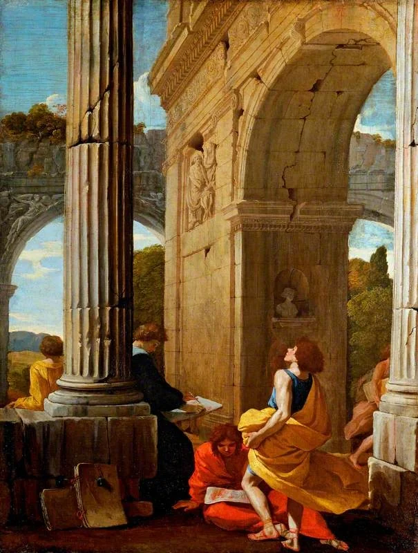 Artists Sketching among Antique Ruins, detail