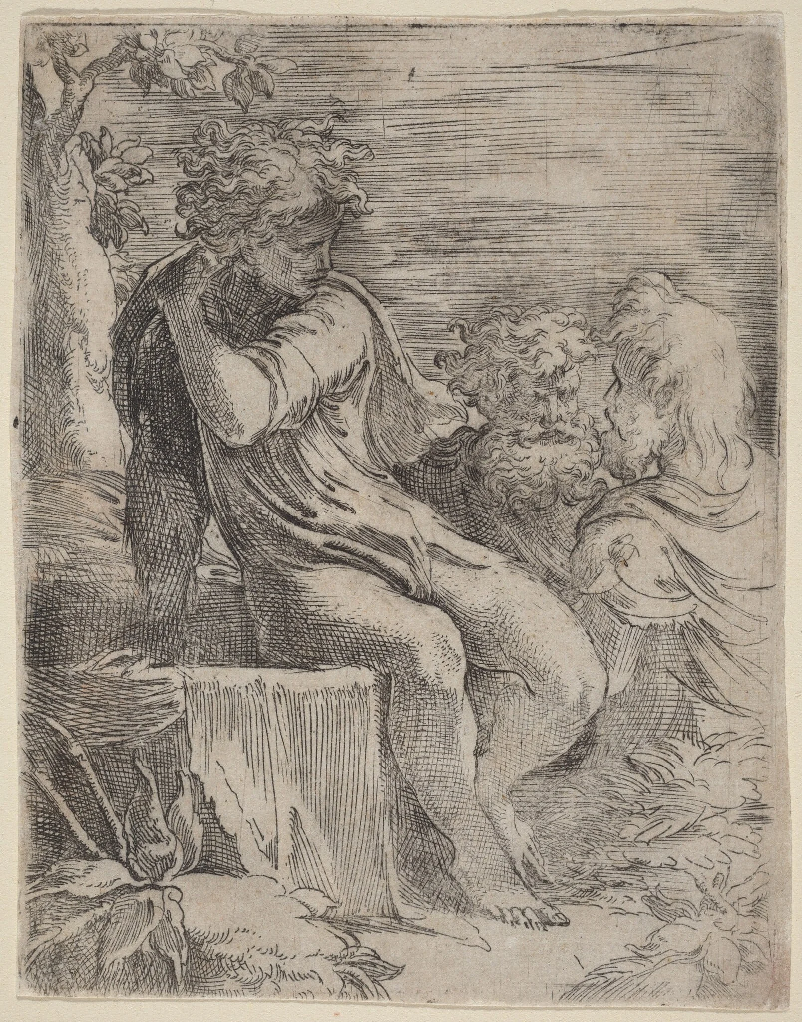 The Boy and Two Old Men, detail