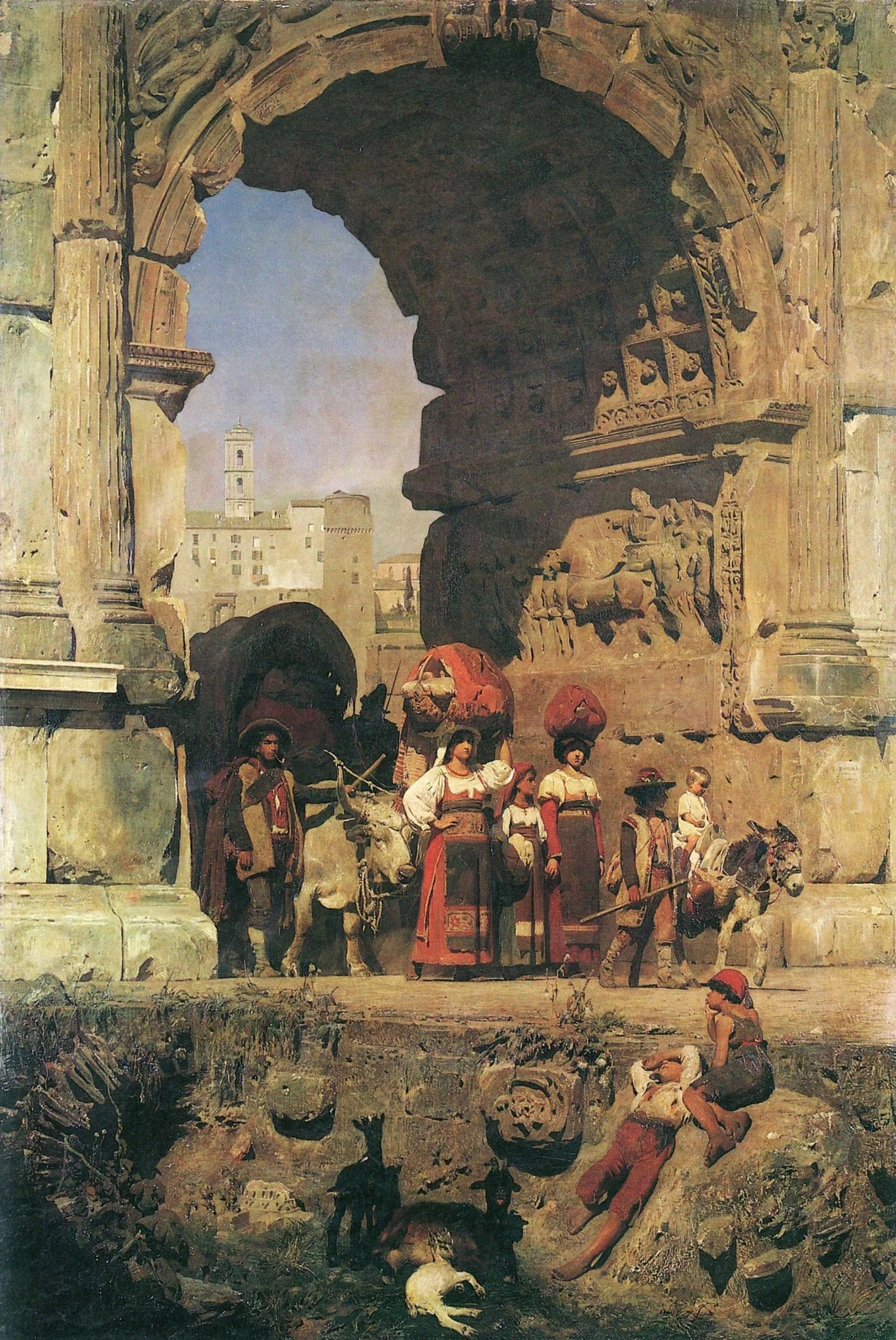 The Triumphal Arch of Titus in Rome, detail