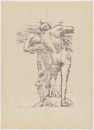 Etude, by Pierre Puvis de Chavannes, ink, 1895
