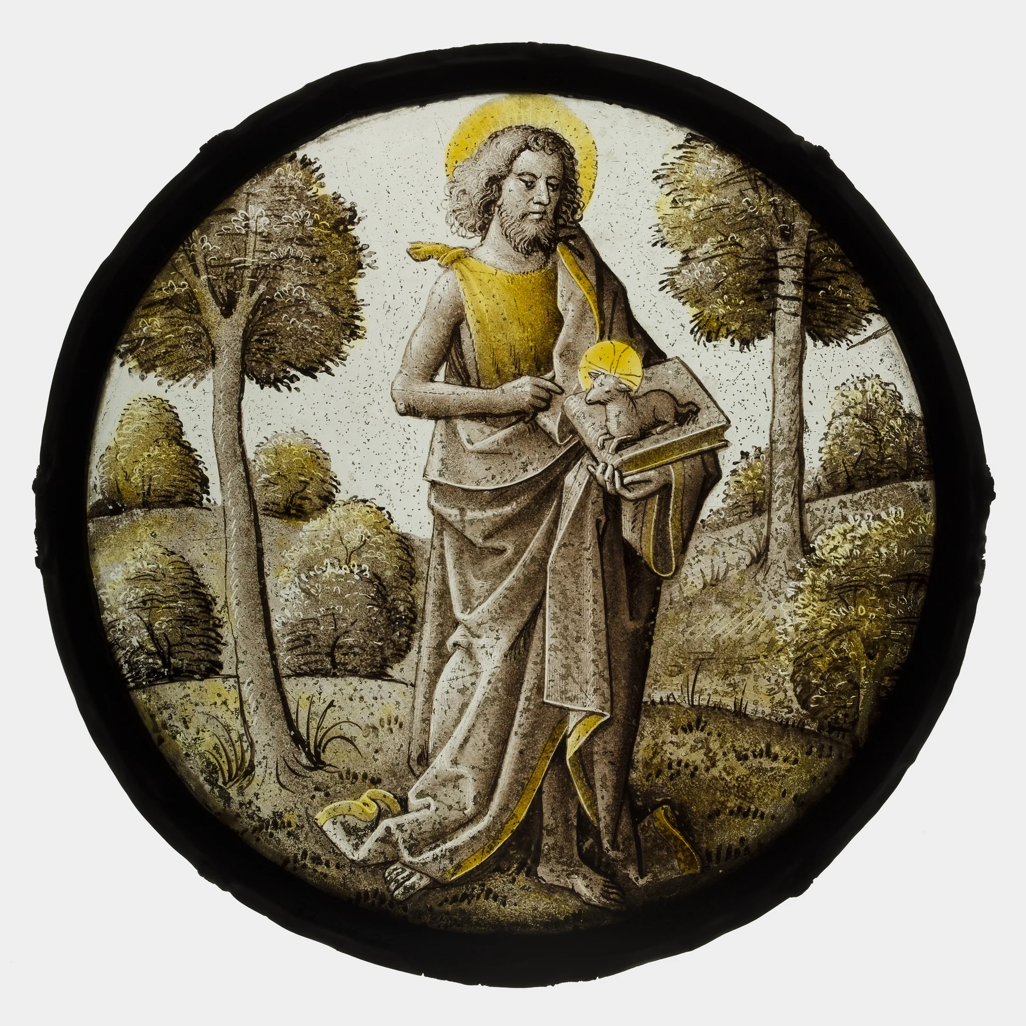 Roundel with Saint John the Baptist, detail