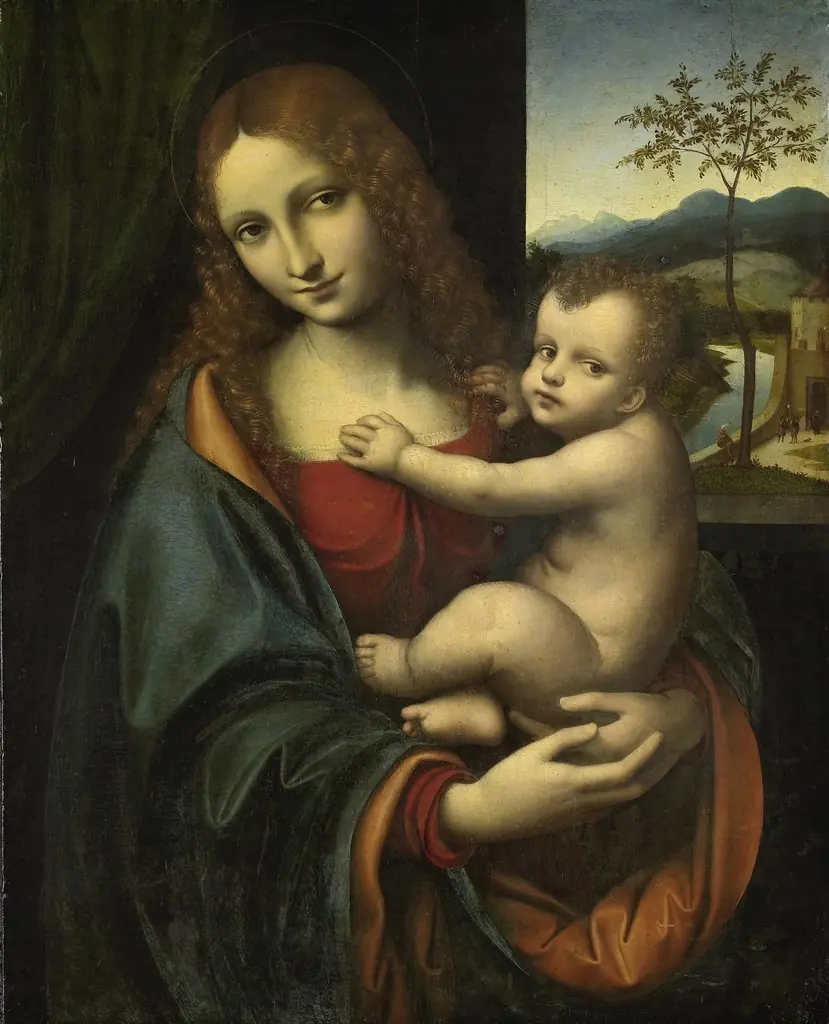 Virgin and Child, by Giampietrino, oil, 1550