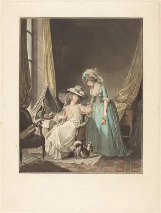 L'aveu difficile (The Difficult Confession), by Jean-François Janinet, ink, 1787