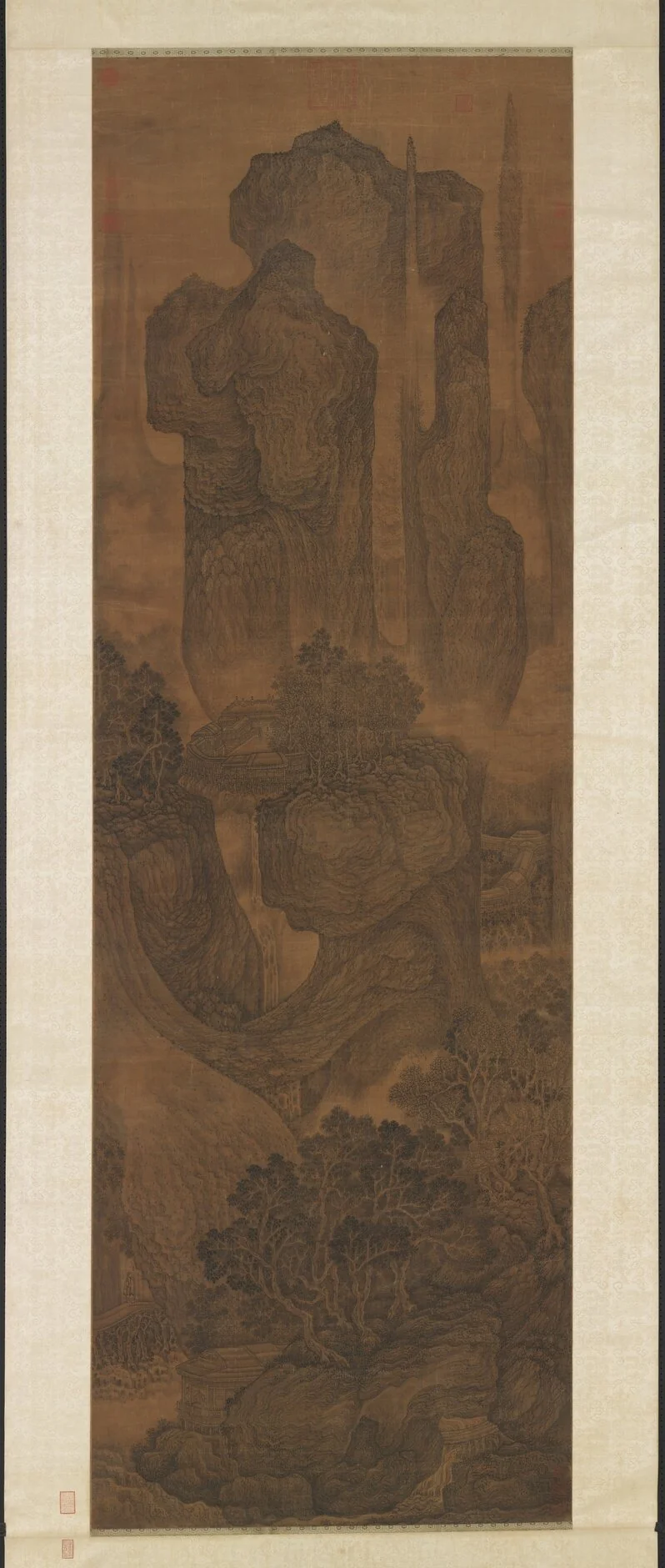宋人陡壑飛泉 軸, detail