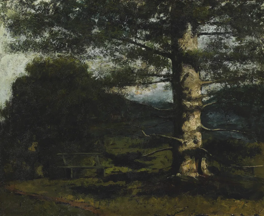 Cedar Tree at Hauteville, by Gustave Courbet, oil, 1868