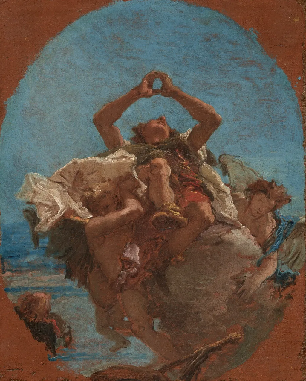 Saint Roch Carried to Heaven by Angels, by Giovanni Battista Tiepolo, oil, 1740
