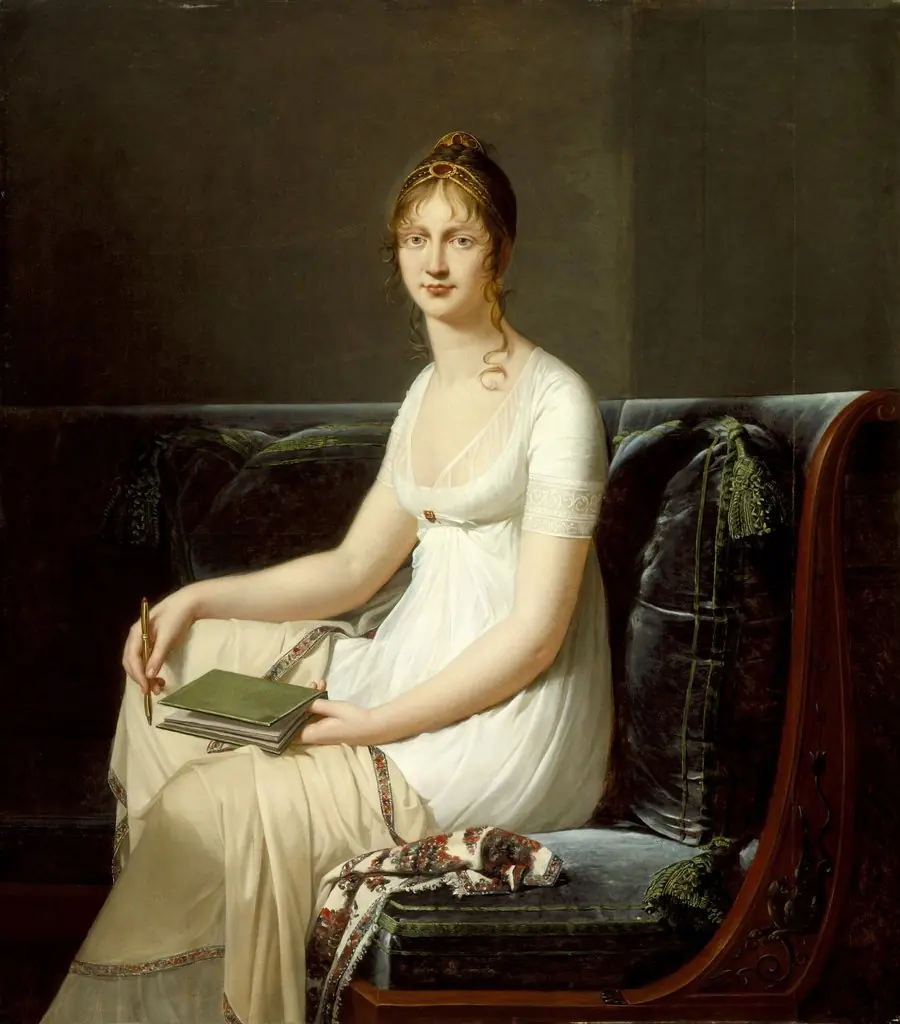 Portrait of a Woman Holding a Pencil and a Drawing Book, by Robert Lefèvre, oil, 1808
