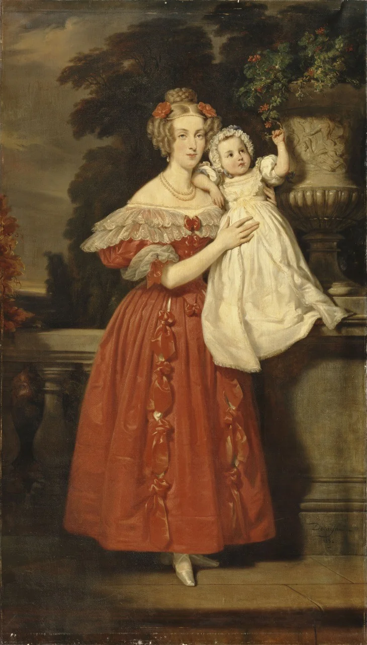 Louise of Orléans, Queen of the Belgians, and her son, detail