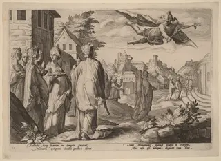 Mercury Falling in Love with Herse, by Hendrick Goltzius, ink, 1590