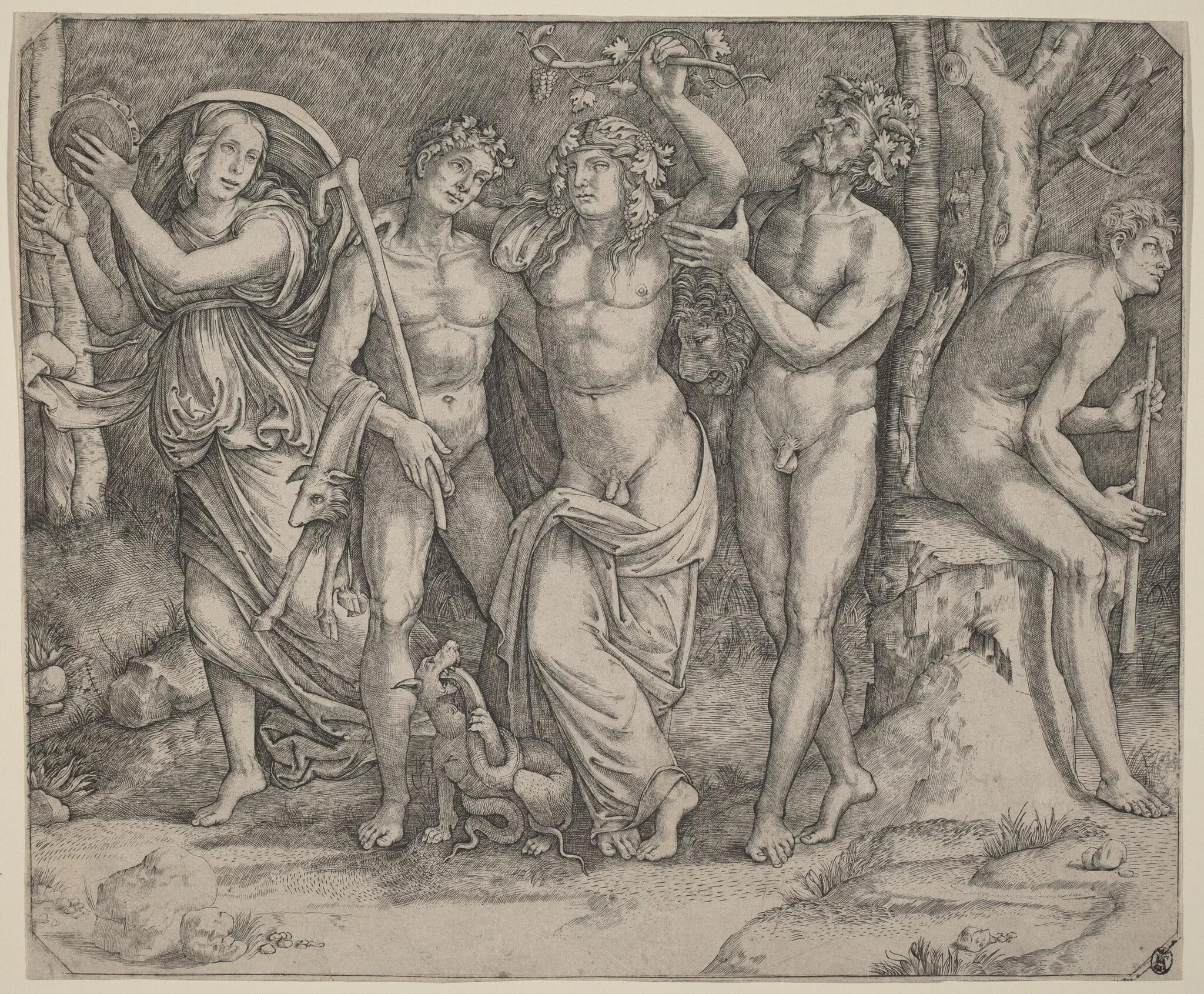Bacchus and His Attendants, detail
