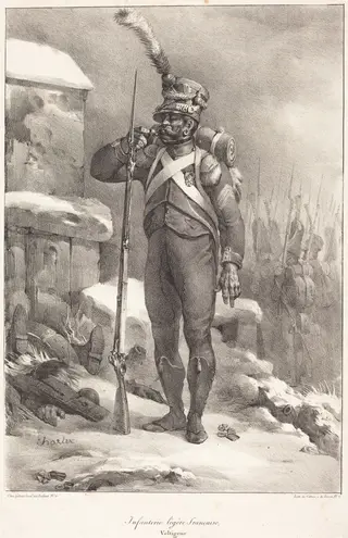 Infanterie legère française, Voltigeur, by Nicolas Toussaint Charlet, ink, 1822