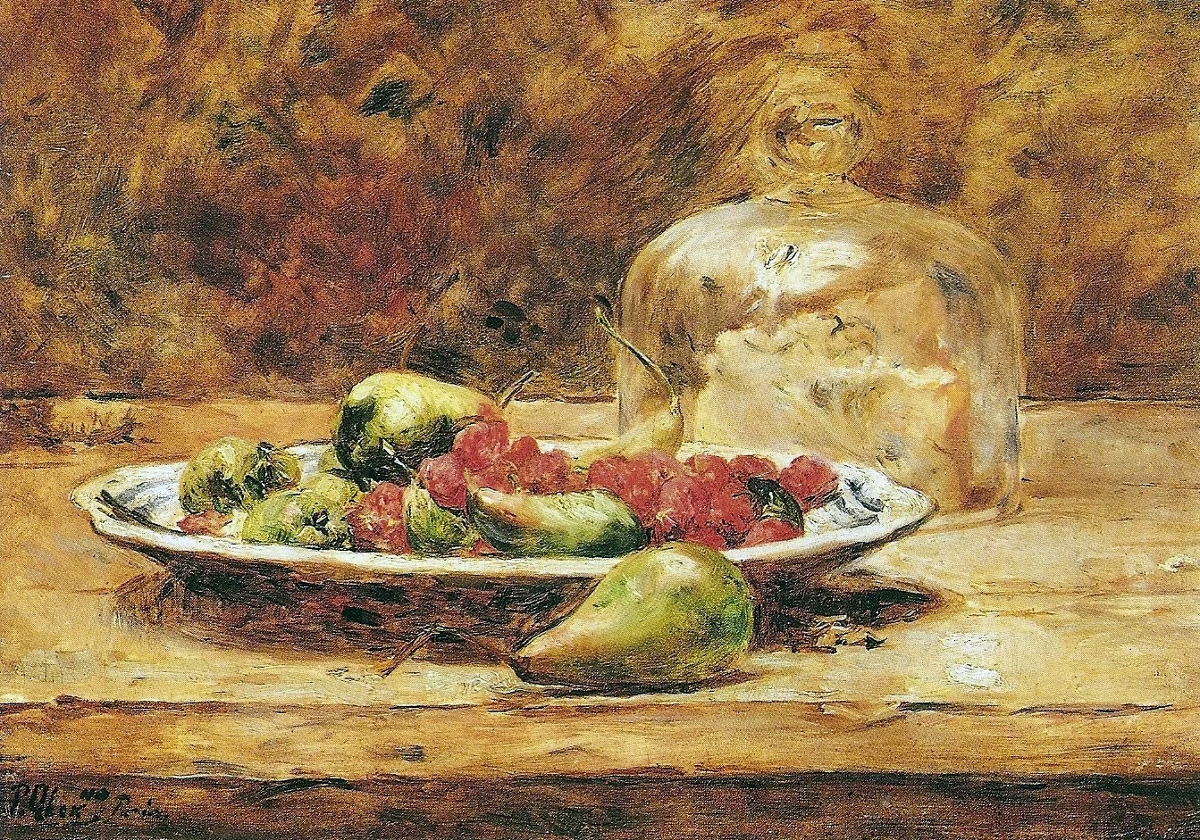 Still life - Pears and strawberries, detail