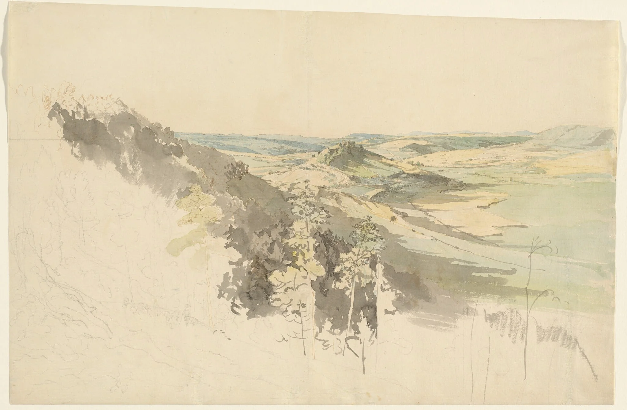 Hilly Landscape with Landsberg Castle, detail