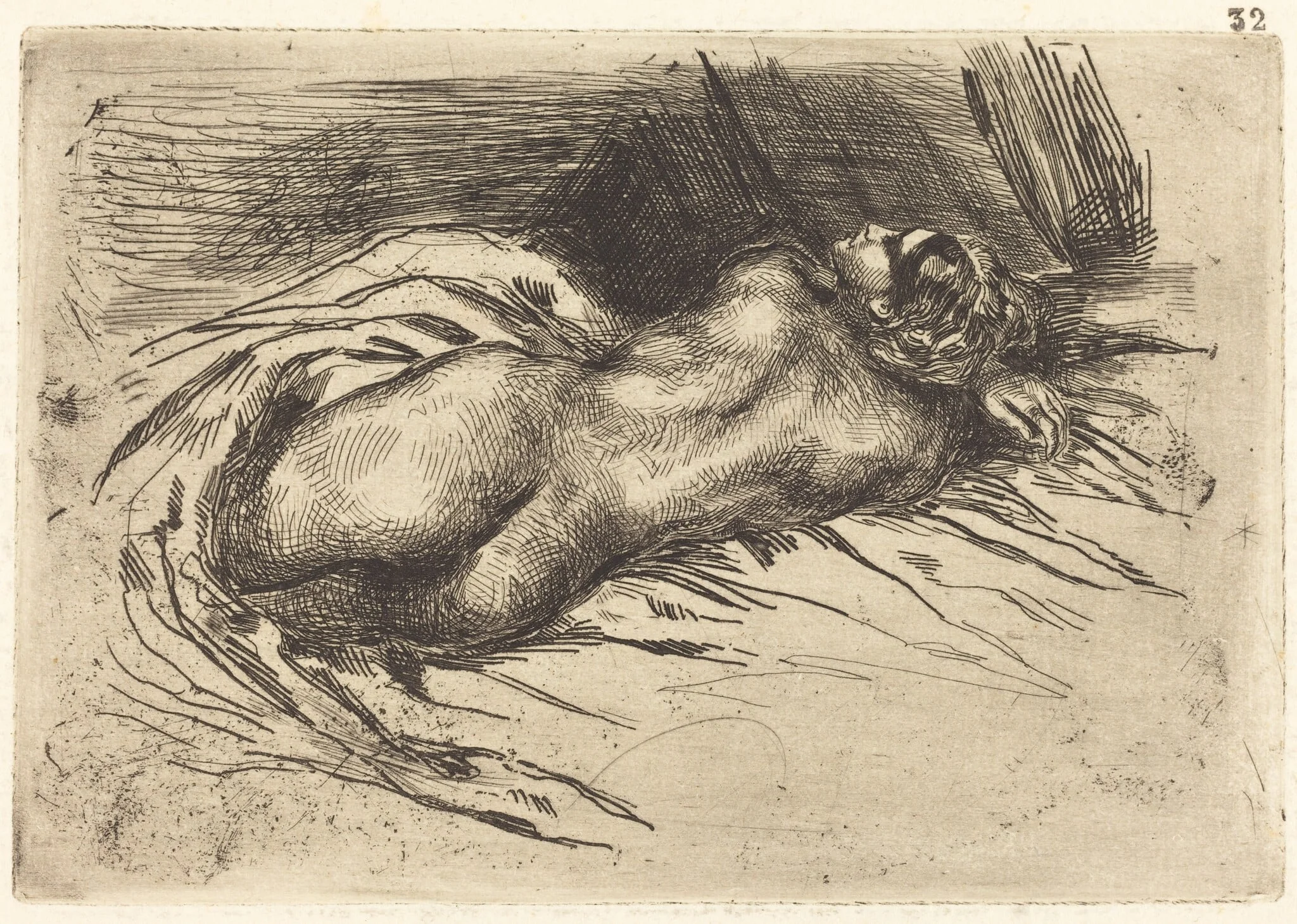 Study of a Woman, Viewed from the Back (Étude de femme vue de dos), detail
