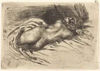 Study of a Woman, Viewed from the Back (Étude de femme vue de dos), by Eugène Delacroix, ink, 1833