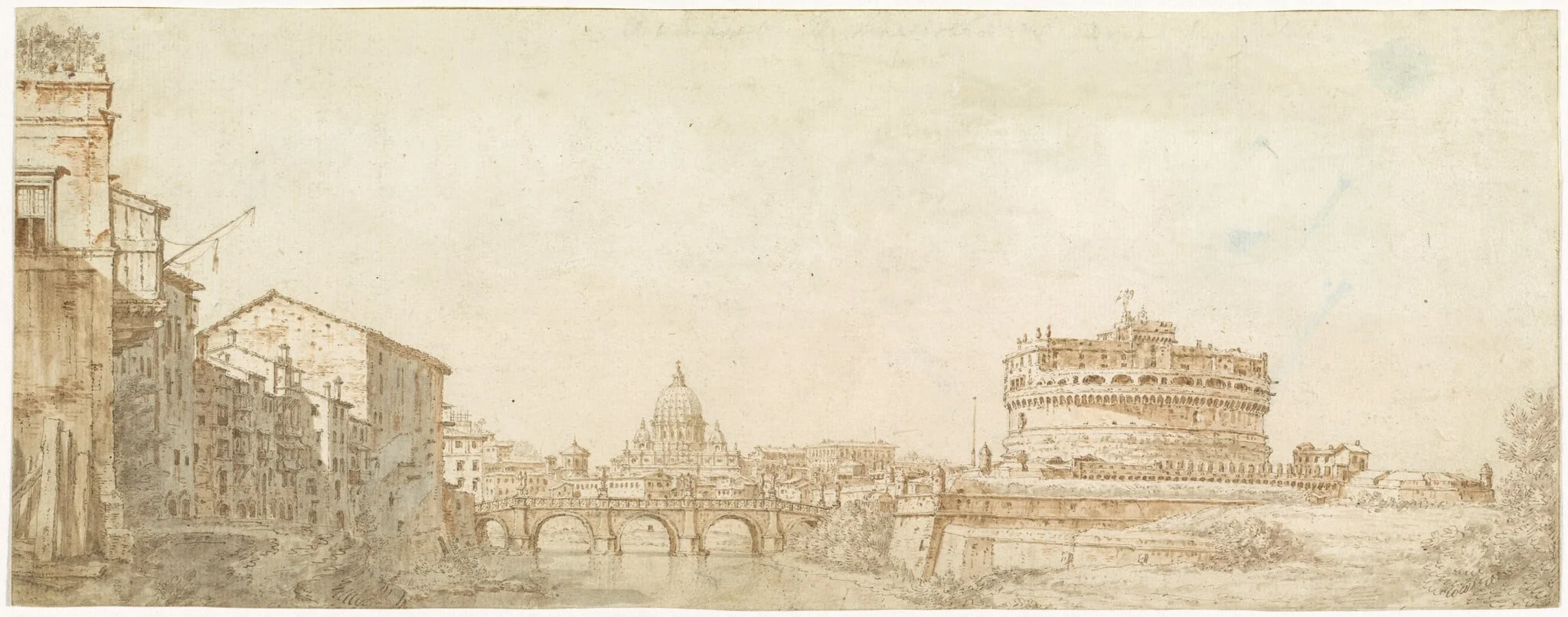 View of Rome with the Dome of Saint Peter's and the Castel Sant' Angelo, detail