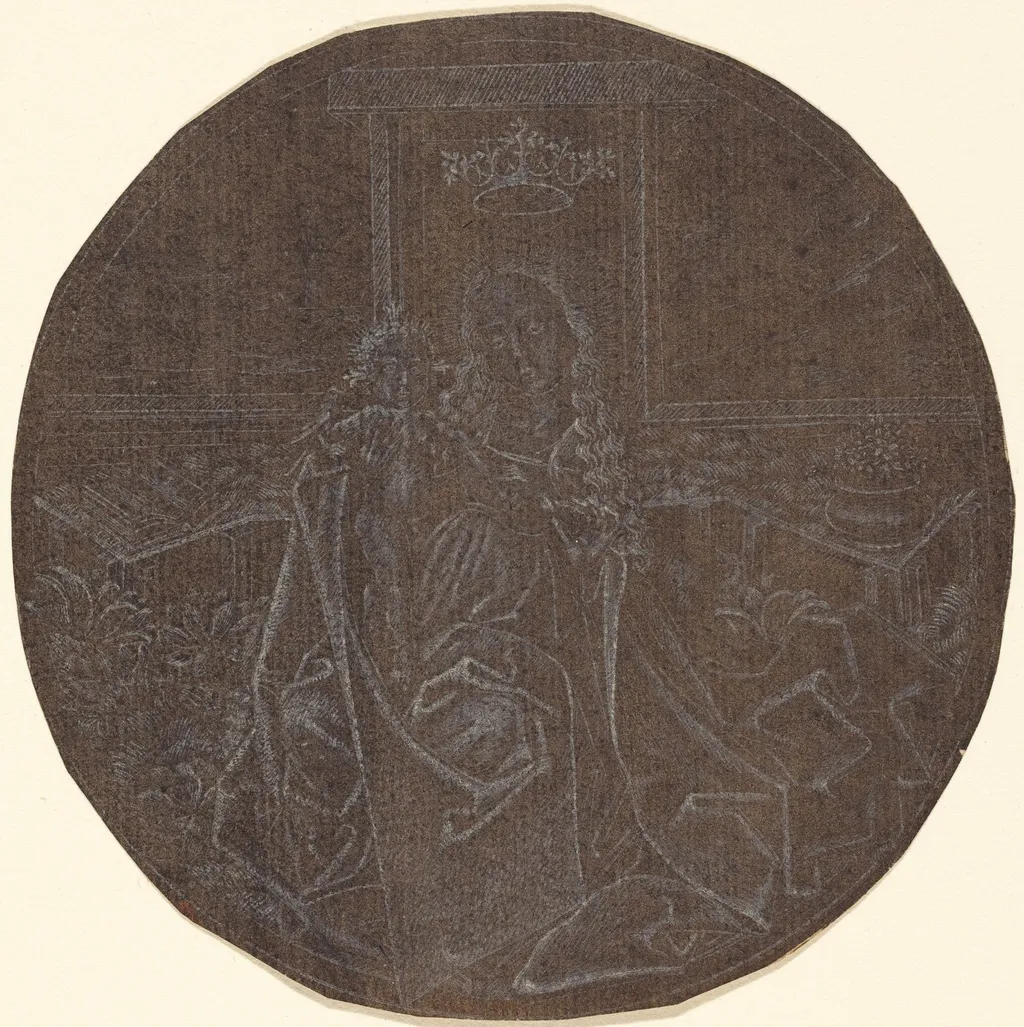 The Madonna and Child in a Garden, by Master E.S., ink, 1466