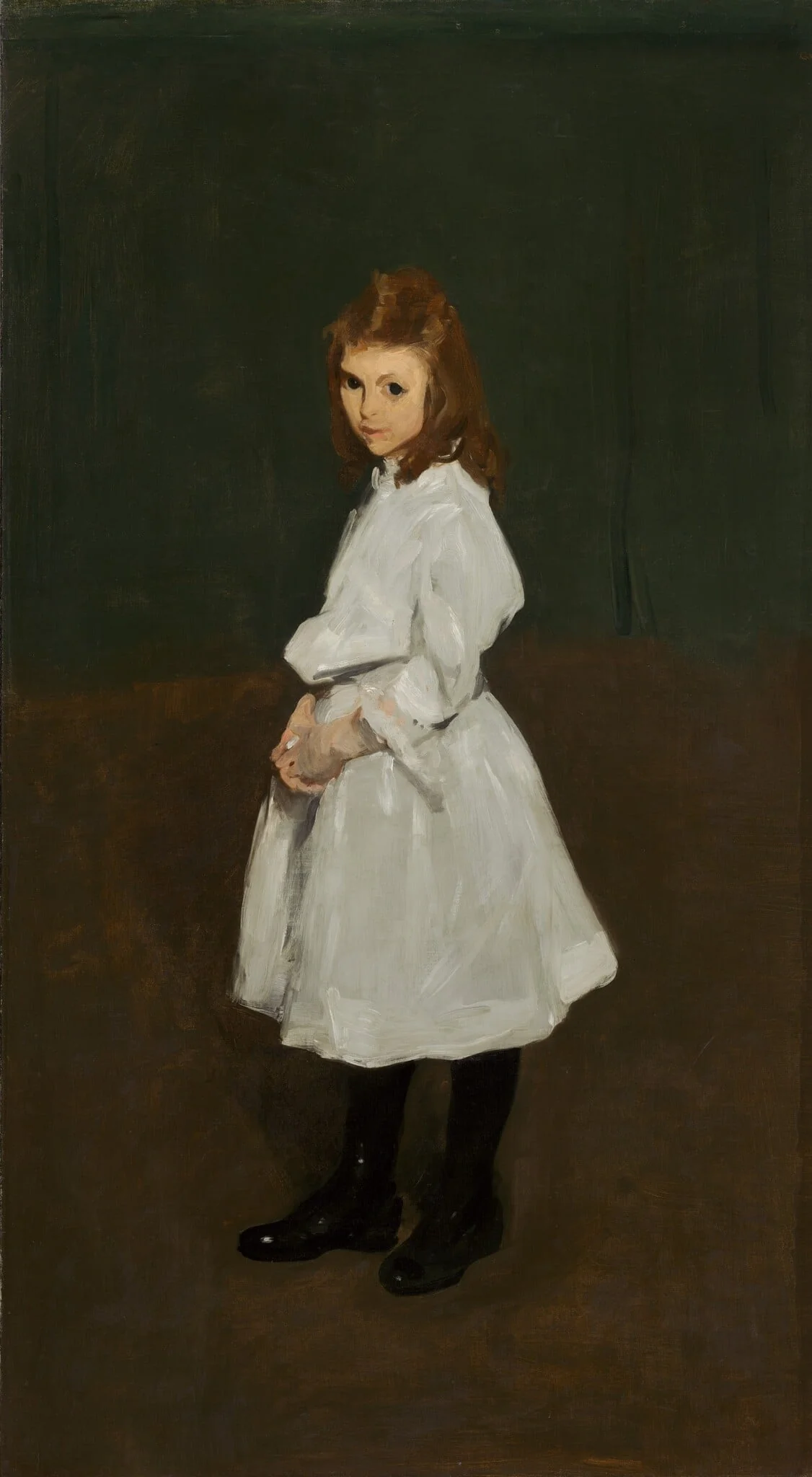 Little Girl in White (Queenie Burnett), detail