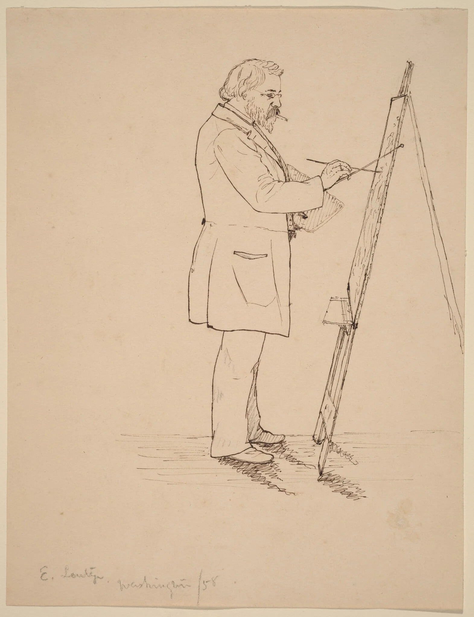 Sketching - Emanuel Leutze, detail