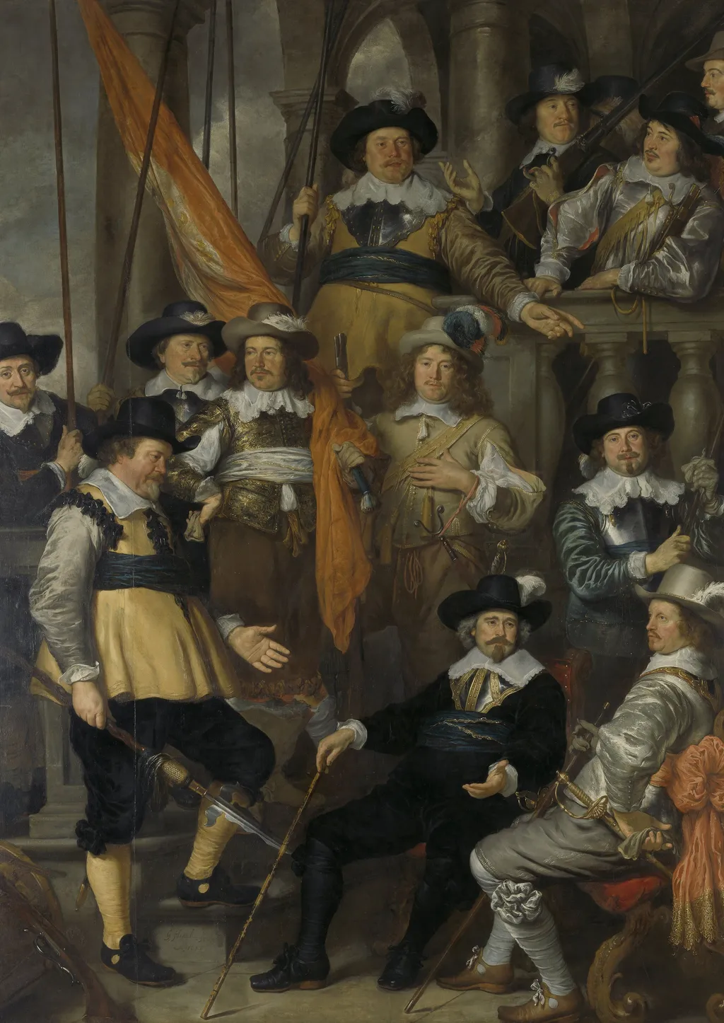 The Company of Captain Albert Bas and Lieutenant Lucas Conijn, by Govert Flinck, oil, 1645