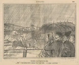 Courses nautiques de 1856, by Honoré Daumier, ink, 1856