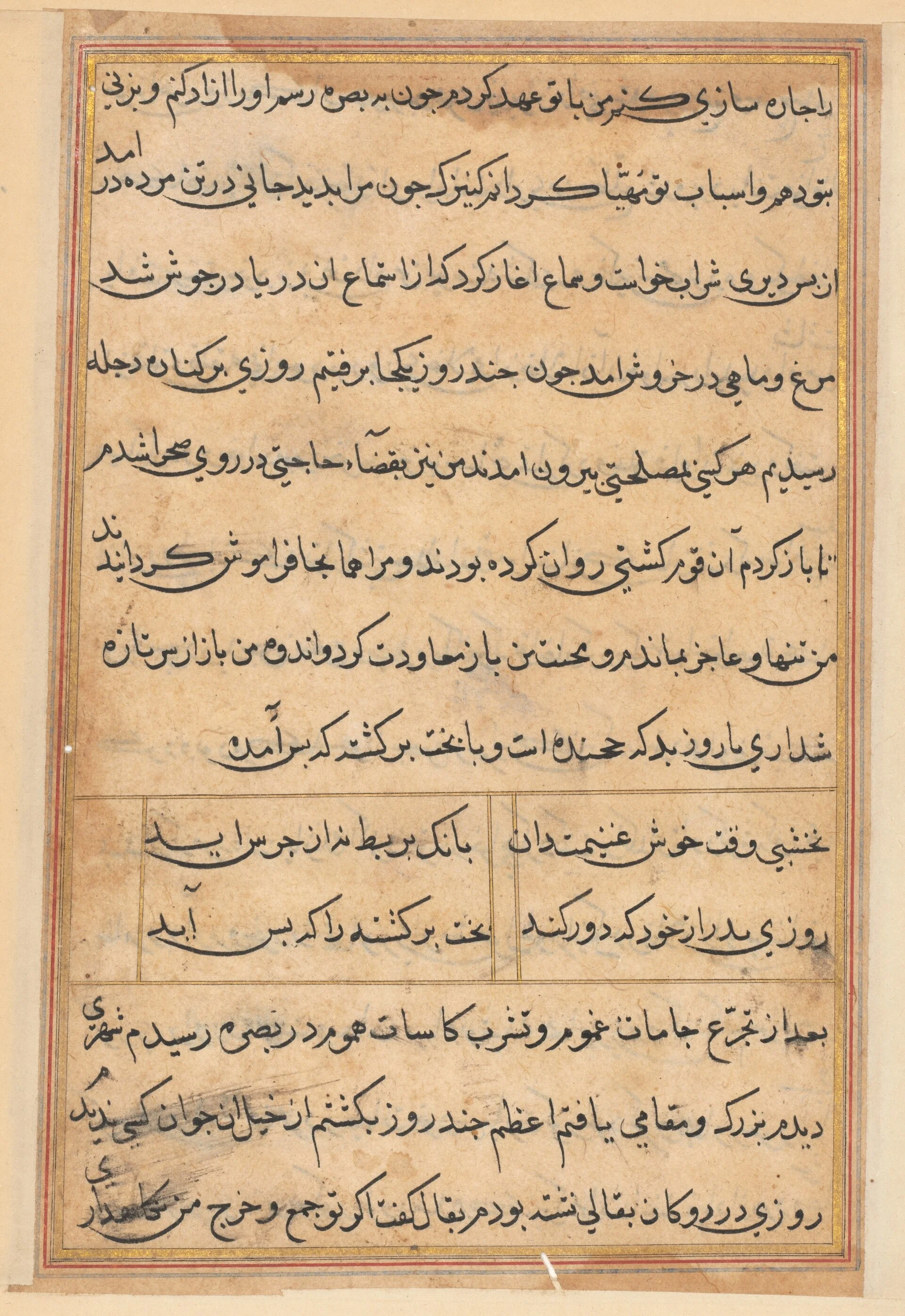 Page from Tales of a Parrot (Tuti-nama): text page, detail