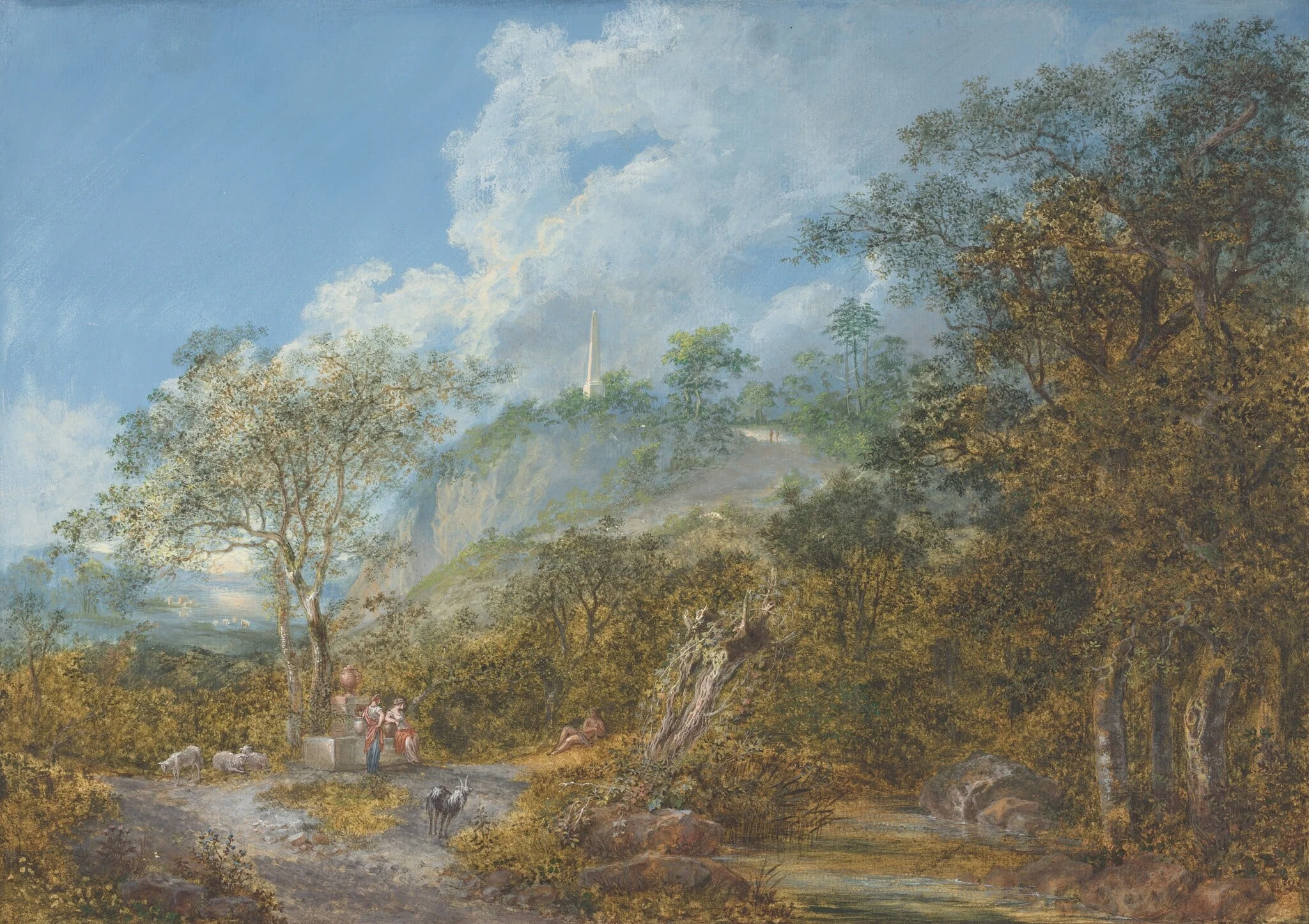 Arcadian Landscape with an Obelisk, detail
