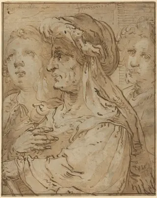 Allegory of Age, by Jacob Matham, ink, 1601