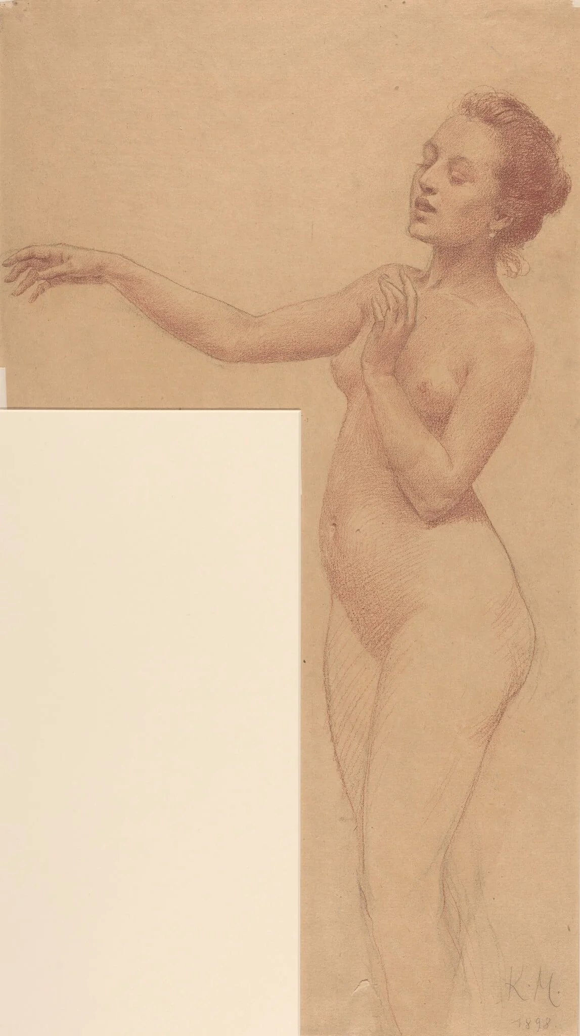 Female Nude with Outstretched Arm, detail