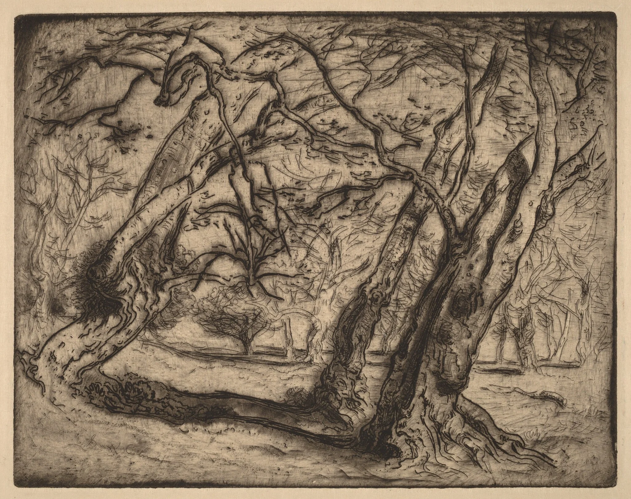 Untitled (Wooded Landscape), detail