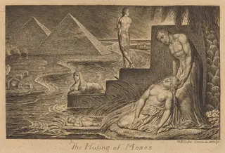 The Hiding of Moses, by William Blake, ink, 1824