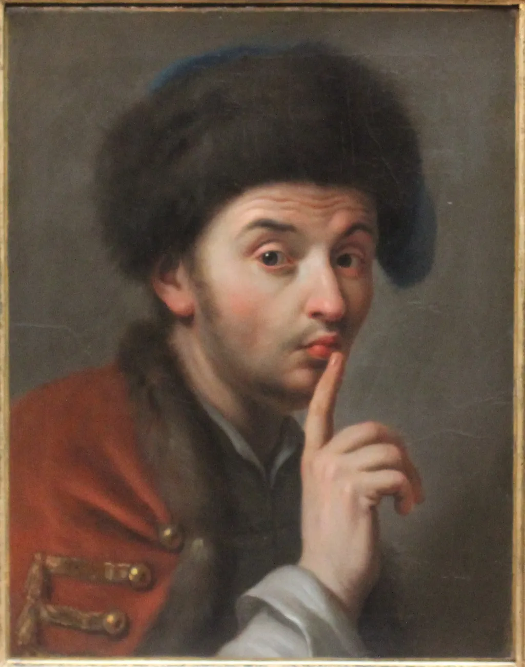 Man with fur cap, by Pietro Rotari, oil, 1734