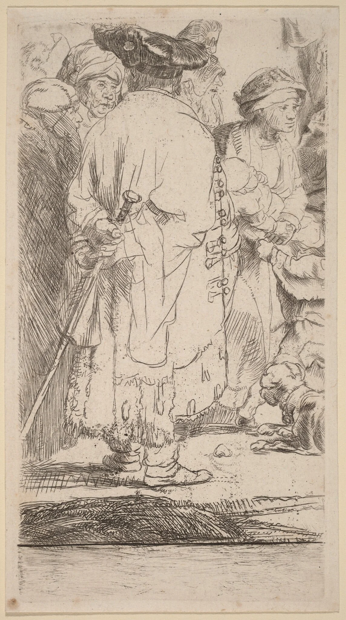 The Man with a Cane (Fragment from the Hundred Guilder Print), detail