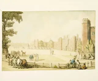 Hampton Court, by Thomas Rowlandson, watercolor, 1780