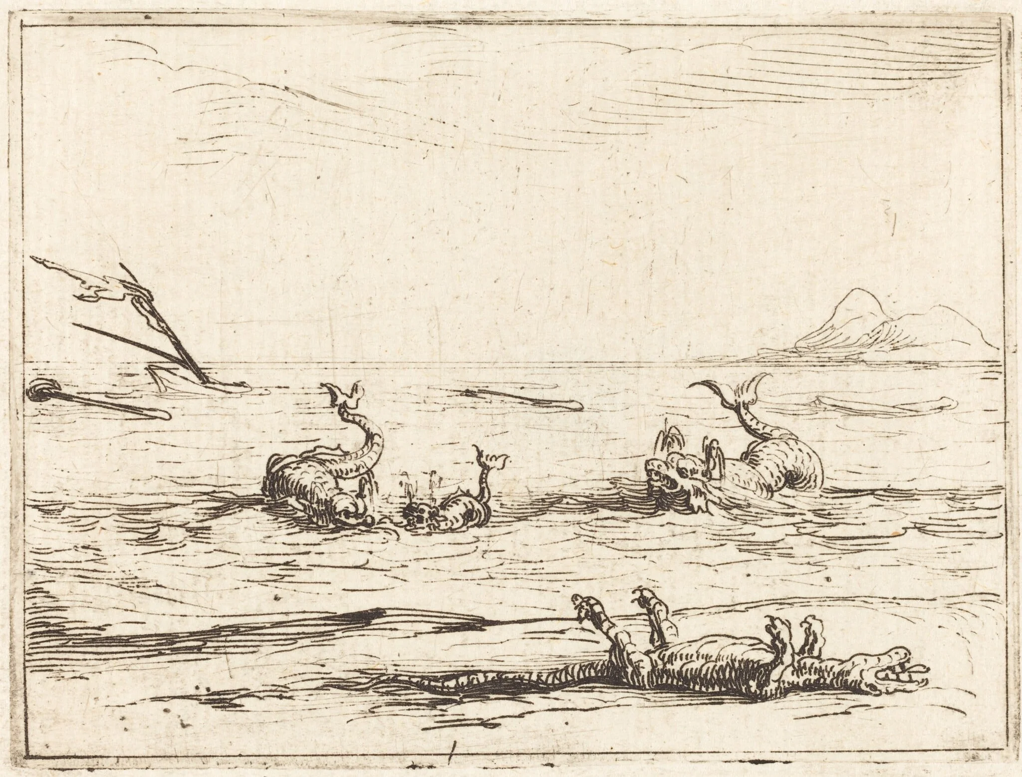 Dolphins and Crocodile, detail