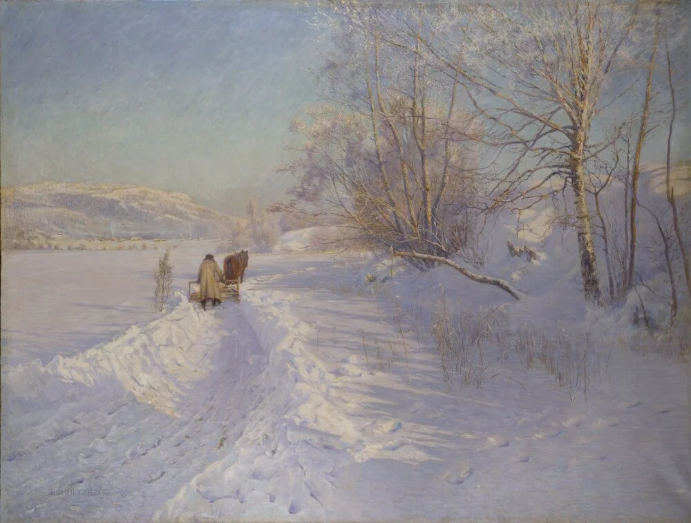 A Winter Morning after a Snowfall in Dalarna, detail