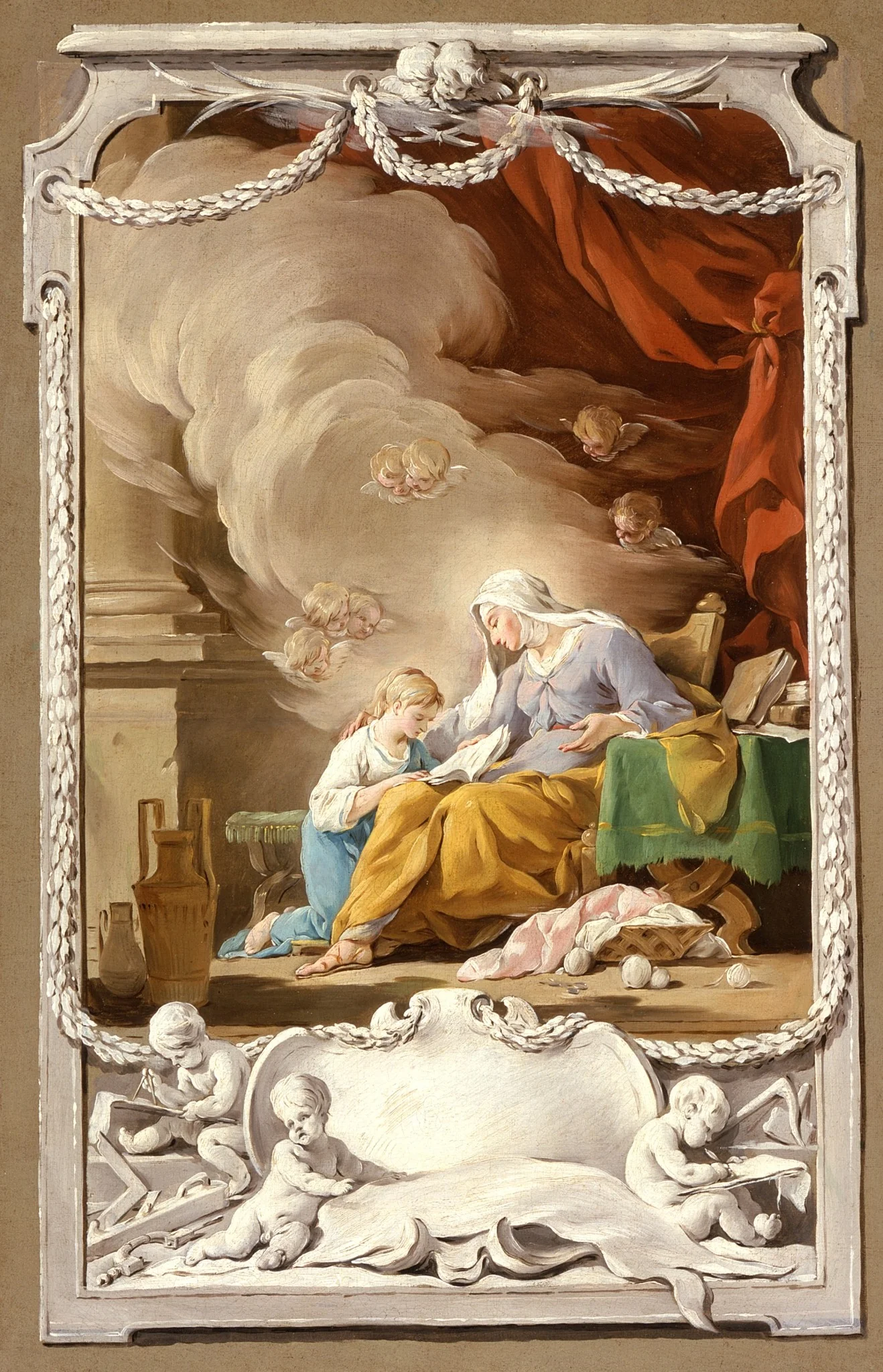 St. Anne Revealing to the Virgin the Prophecy of Isaiah, detail