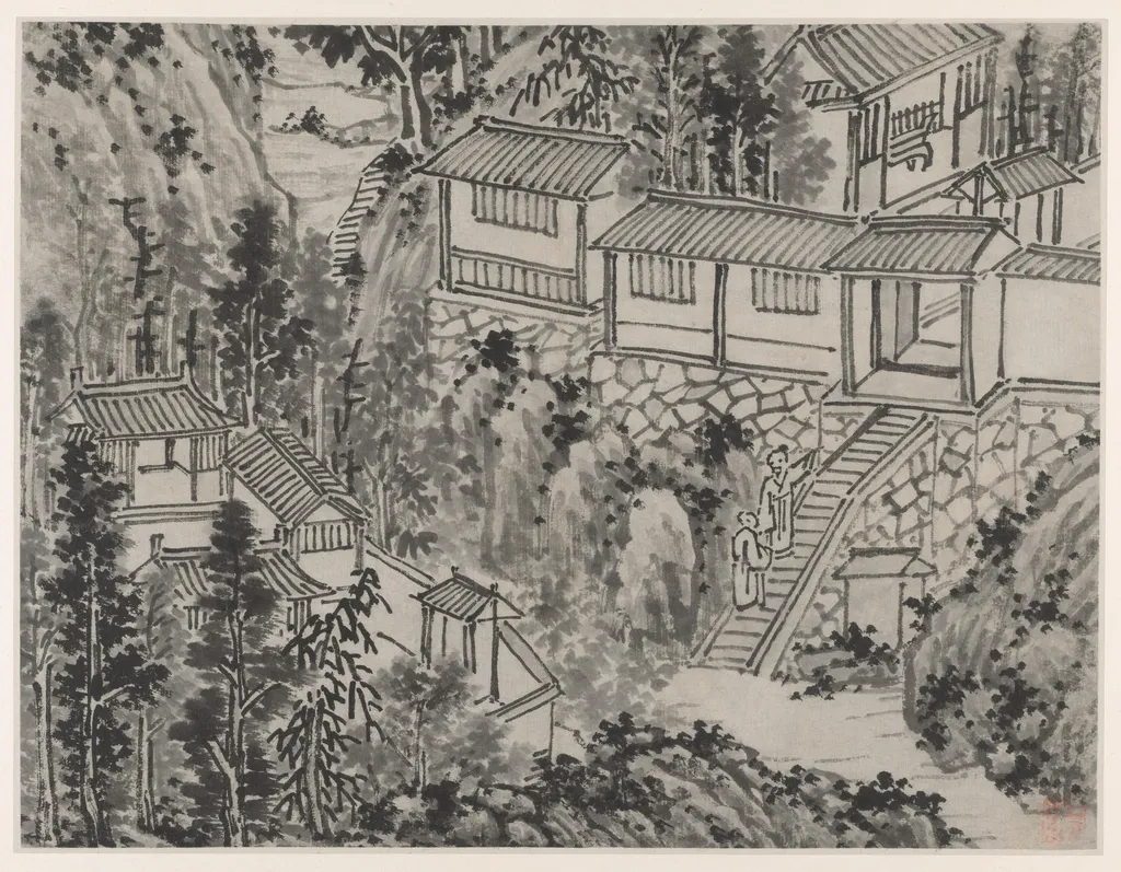 The Pine Retreat, from Twelve Views of Tiger Hill, Suzhou, by Shen Zhou, unspecified, 1500