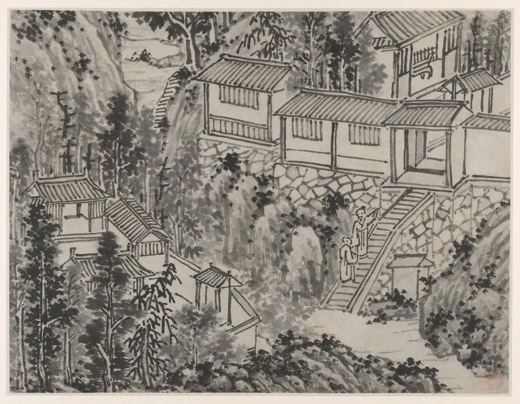 The Pine Retreat, from Twelve Views of Tiger Hill, Suzhou, by Shen Zhou, unspecified, 1500