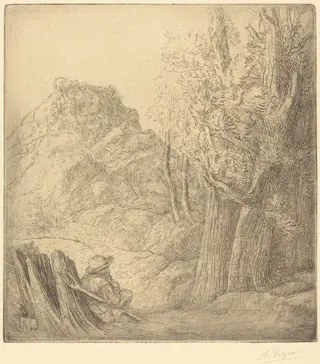 Old Village (Ville vieille), by Alphonse Legros, ink, 1874