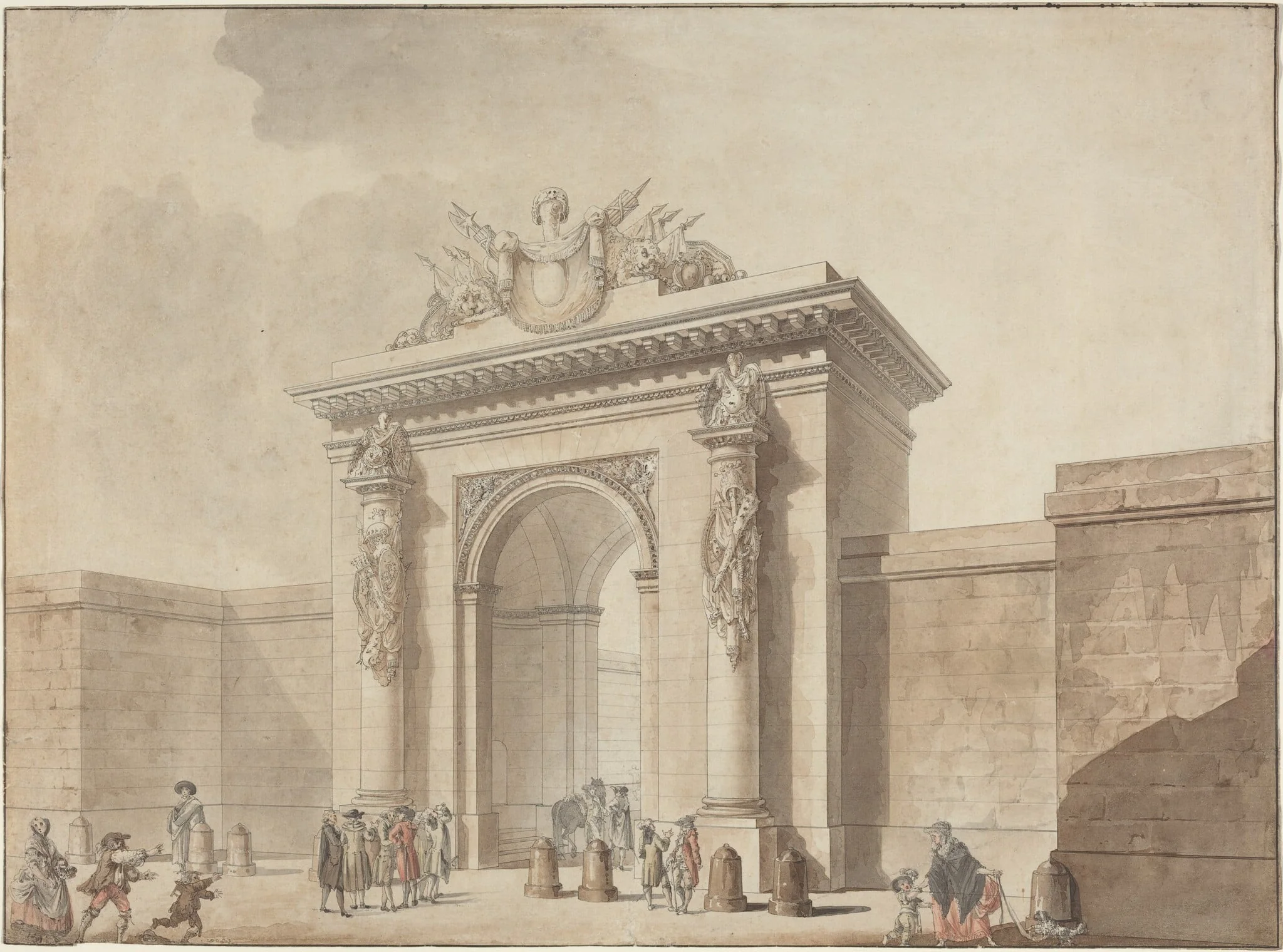 Portal of the Hôtel d'Uzès, rue Montmartre, Paris, detail