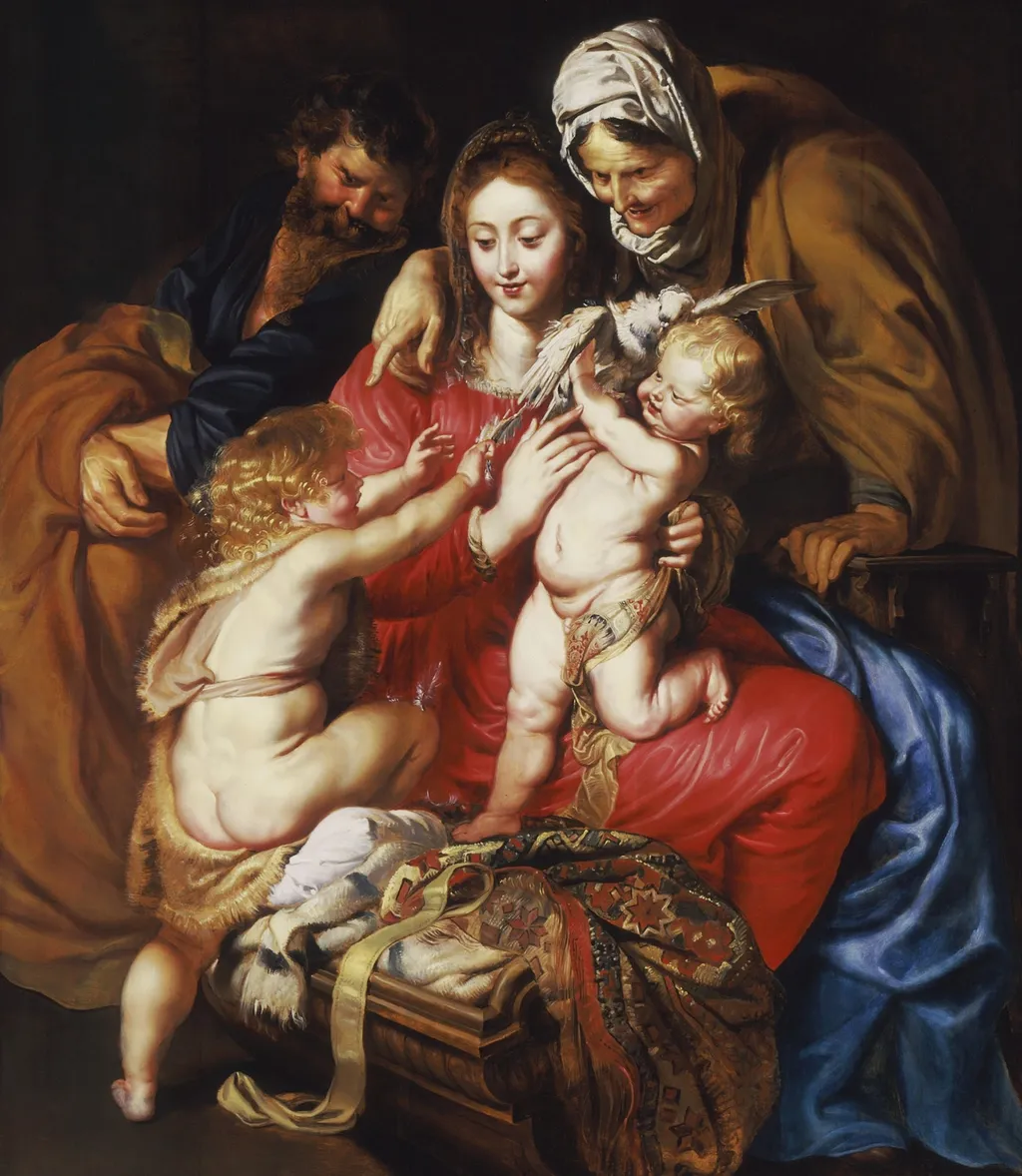 The Holy Family with St. Elizabeth, St. John, and a Dove, by Peter Paul Rubens, oil, 1609