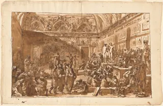The School of Rome, by Felice Giani, ink, 1795