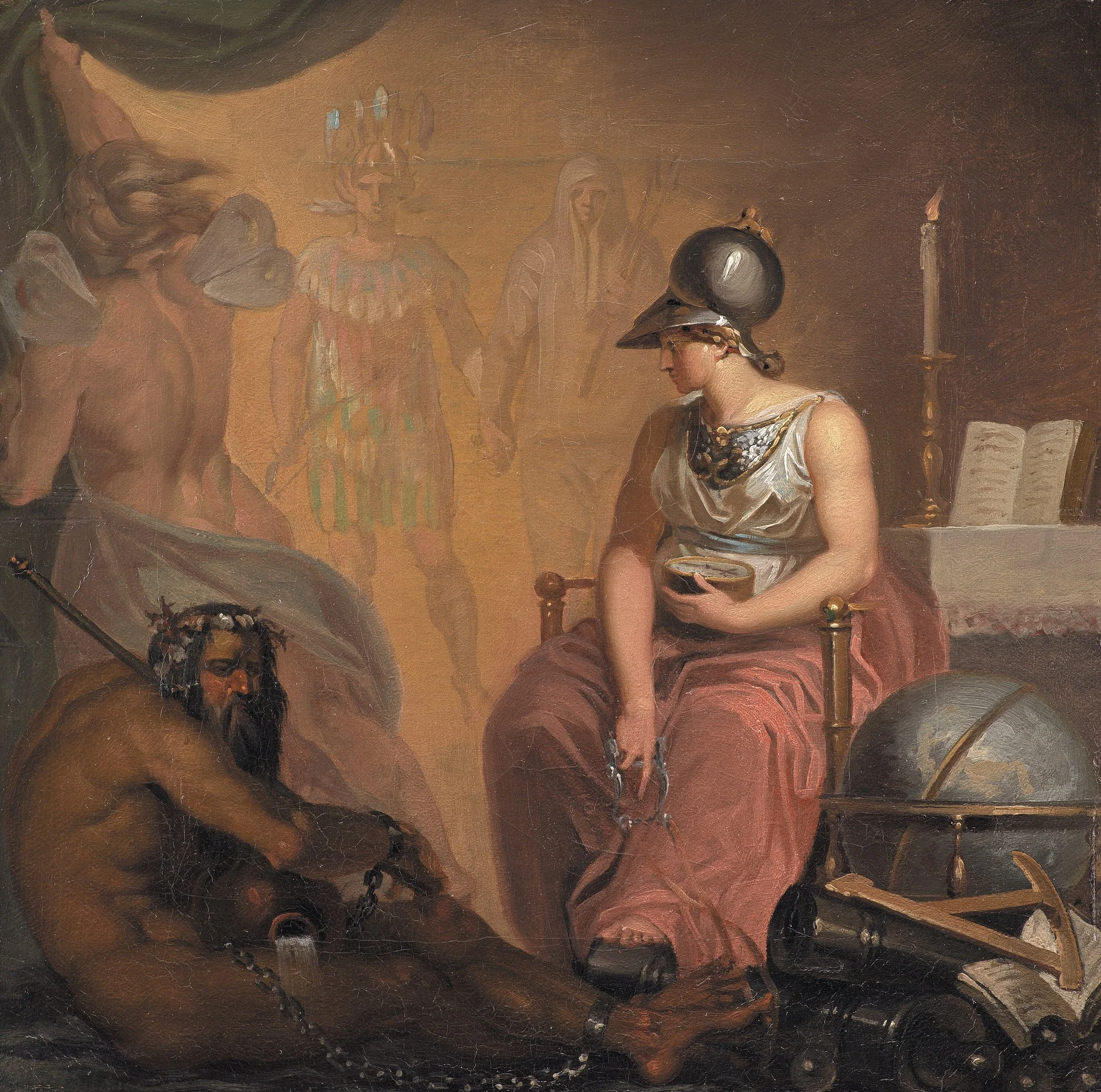 The Revival of Learning, the Invention of Printing and Gunpowder and the Discovery of America, detail