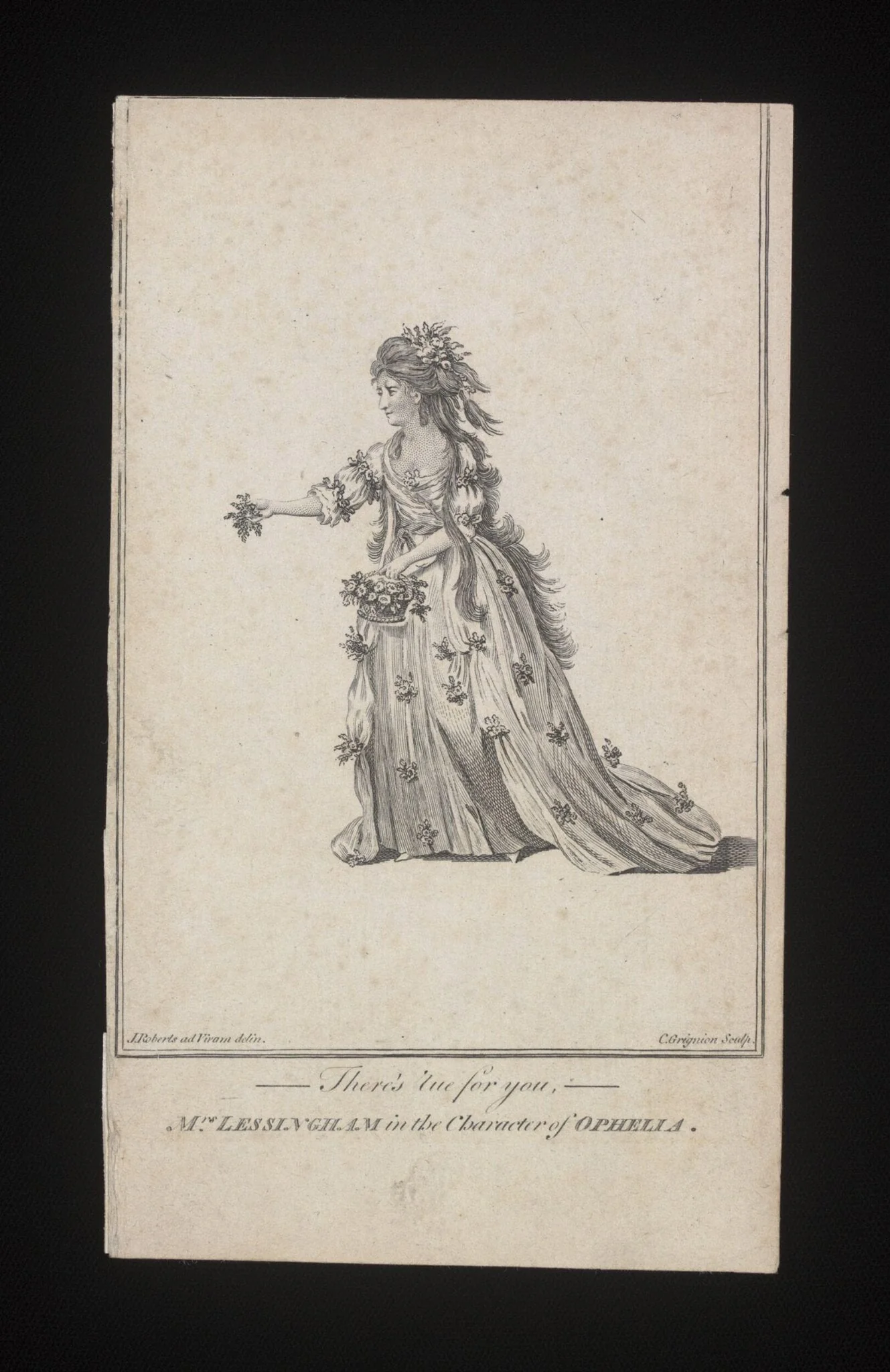 Mrs Lessingham in the character of Ophelia, detail