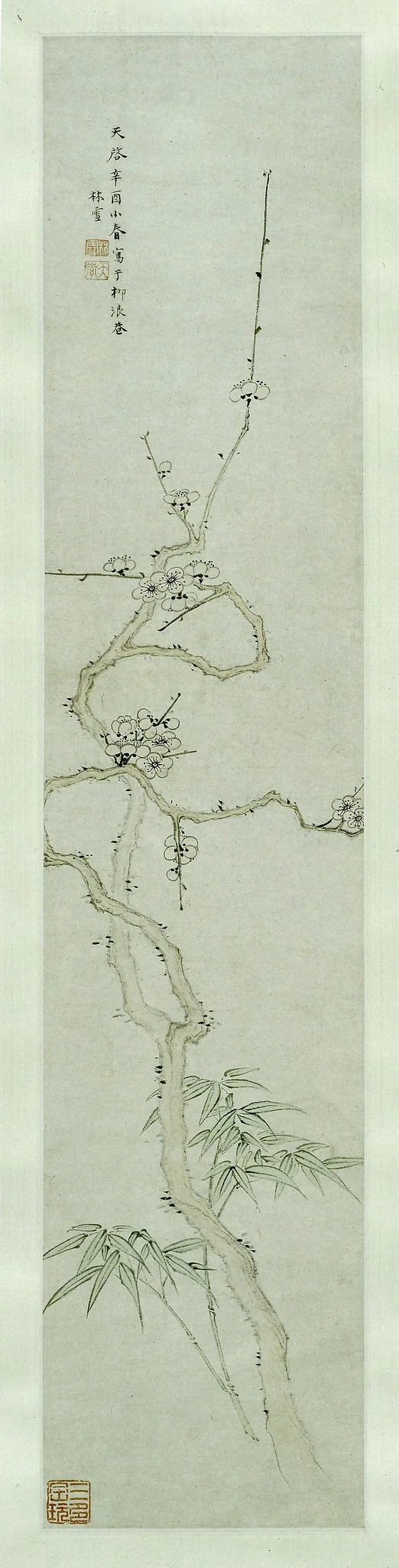 Prunus and Bamboo, detail