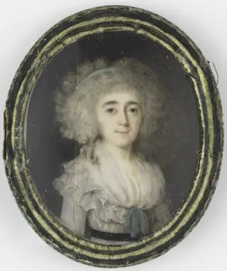 Portrait of a woman, by Anthonie Joseph Helant, watercolor, 1798