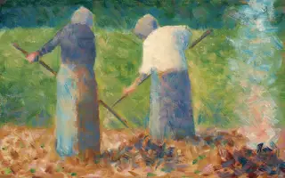 Haymakers at Montfermeil, by Georges Seurat, oil, 1882